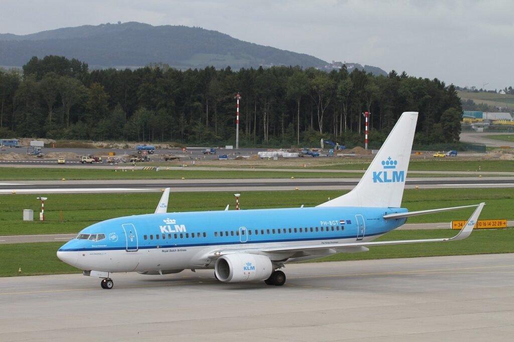 KLM airplane at the airport