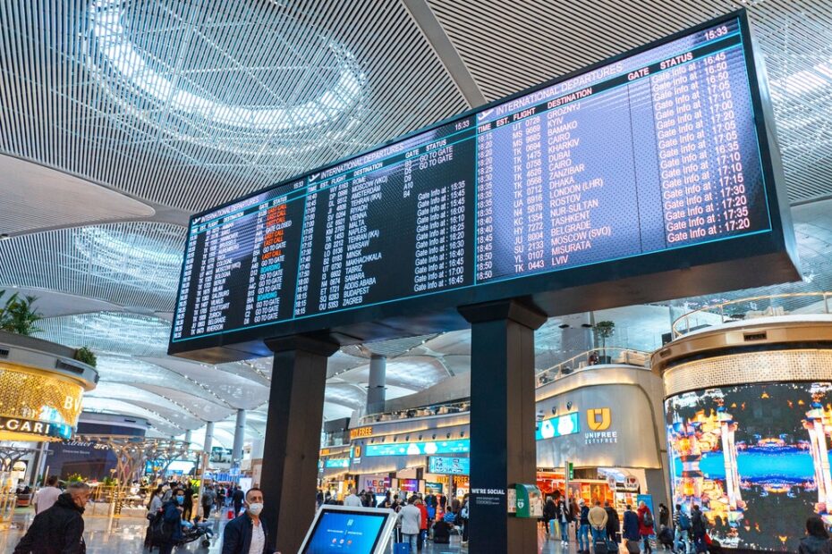 Airport information screens