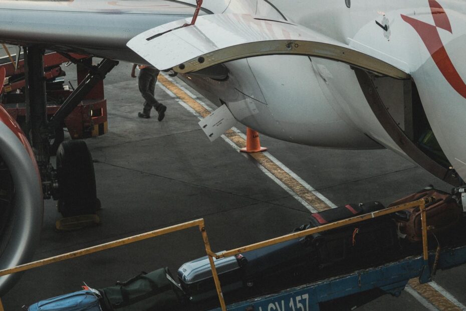 Baggage being loaded on a plane