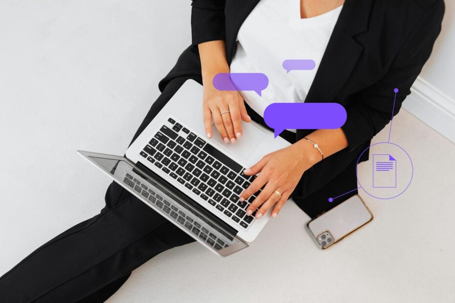 Woman using a laptop